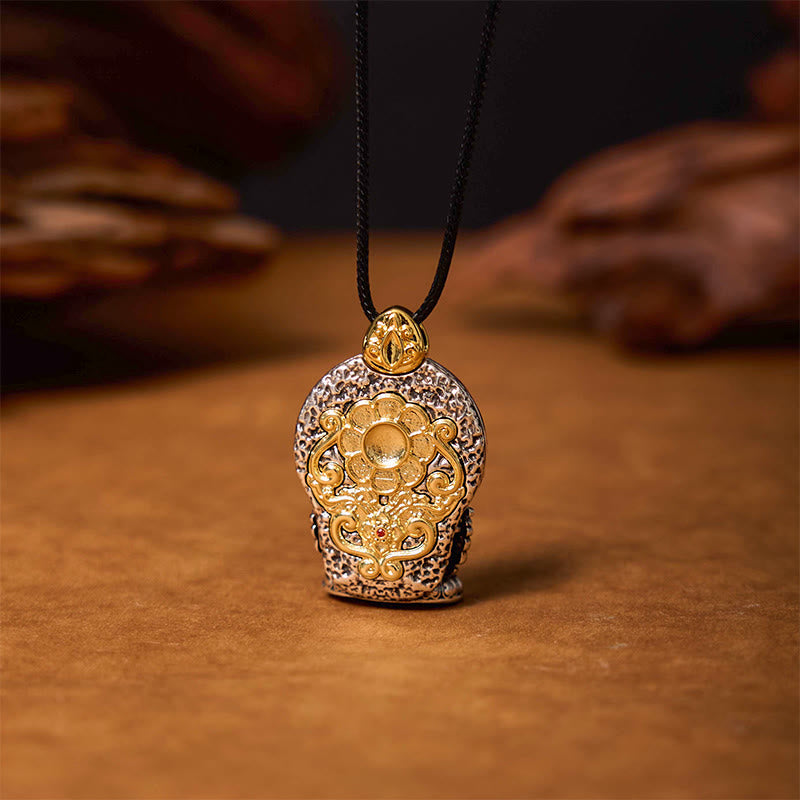 Nimara Ritual Tibetan Avalokitesvara Dzi Bead Pattern Copper Purity Healing Necklace Pendant