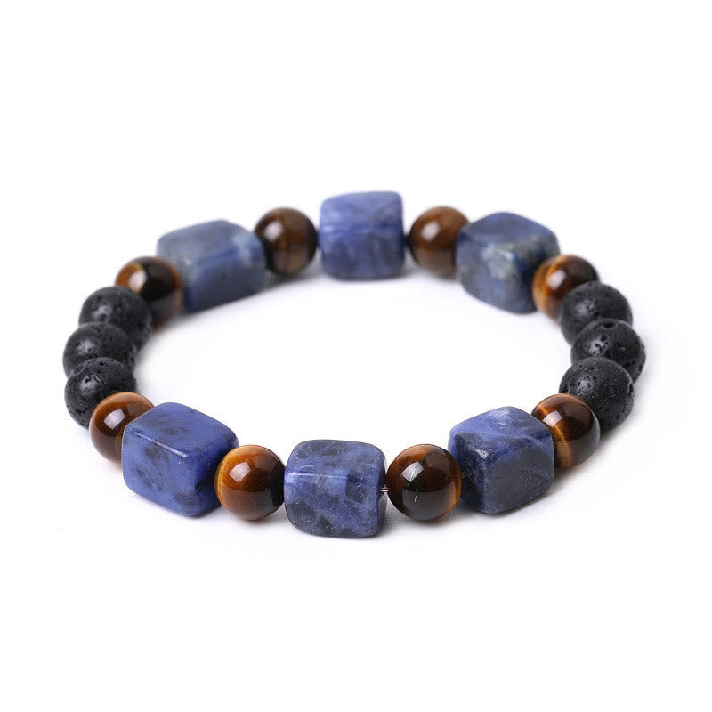 Nimara Ritual Various Crystals Cube Amethyst Lava Rock Support Bracelet