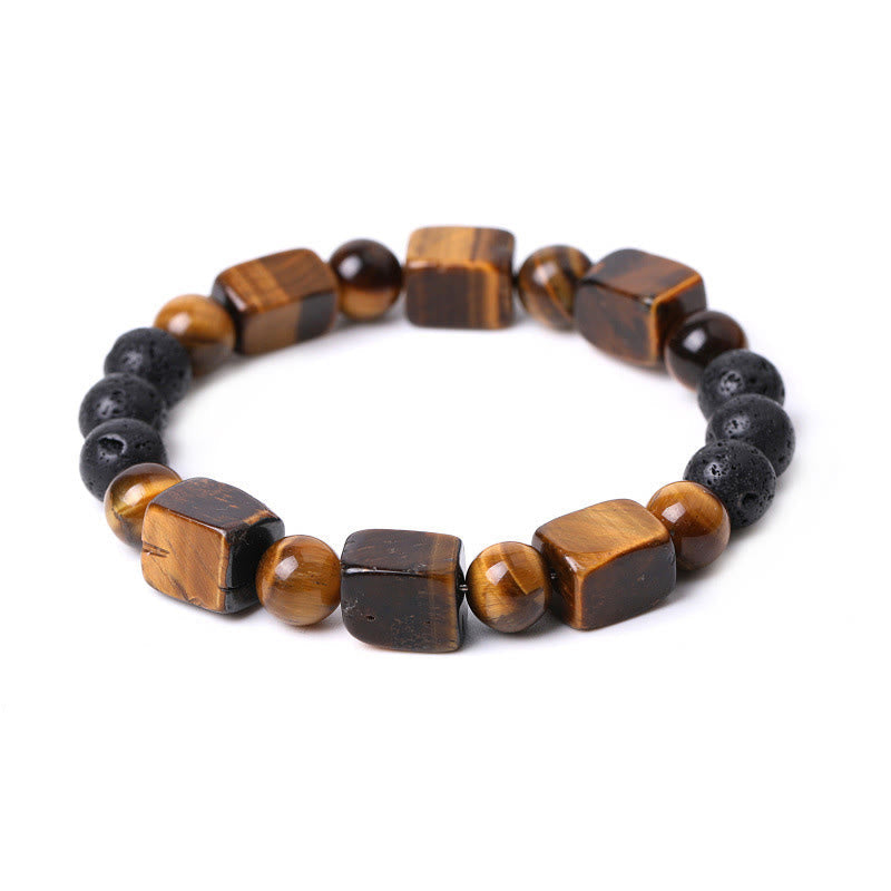 Nimara Ritual Various Crystals Cube Amethyst Lava Rock Support Bracelet