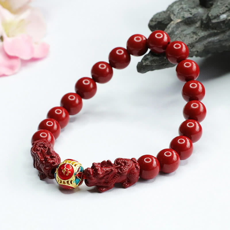 Nimara Ritual Cinnabar Double PIXIU Keep Away Evil Spirits Bracelet