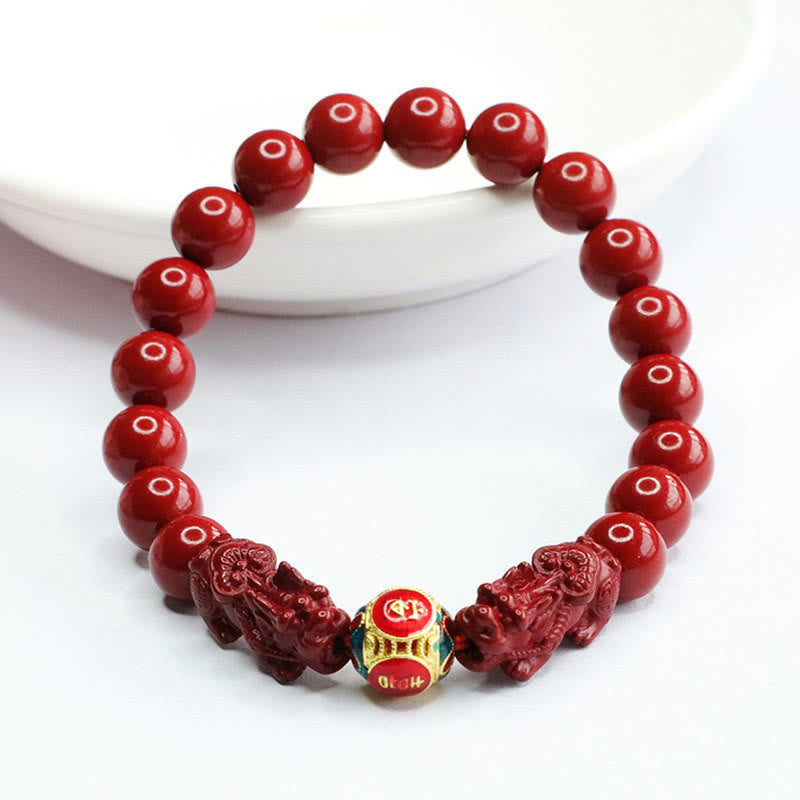Nimara Ritual Cinnabar Double PIXIU Keep Away Evil Spirits Bracelet