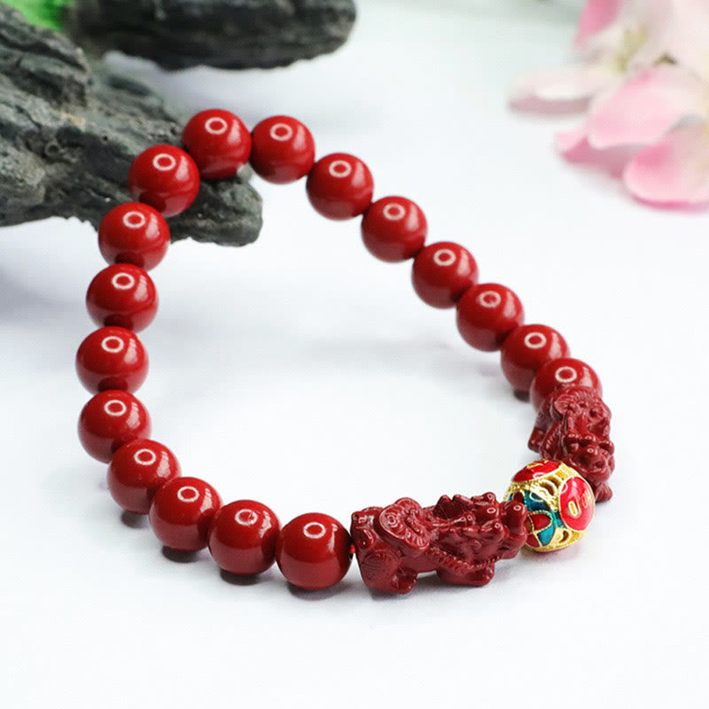 Nimara Ritual Cinnabar Double PIXIU Keep Away Evil Spirits Bracelet