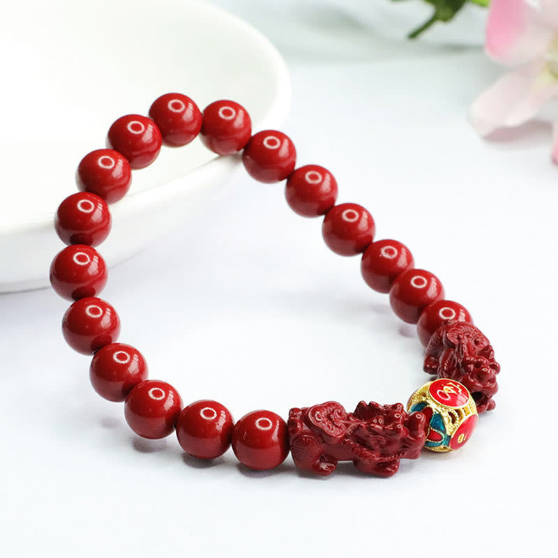 Nimara Ritual Cinnabar Double PIXIU Keep Away Evil Spirits Bracelet