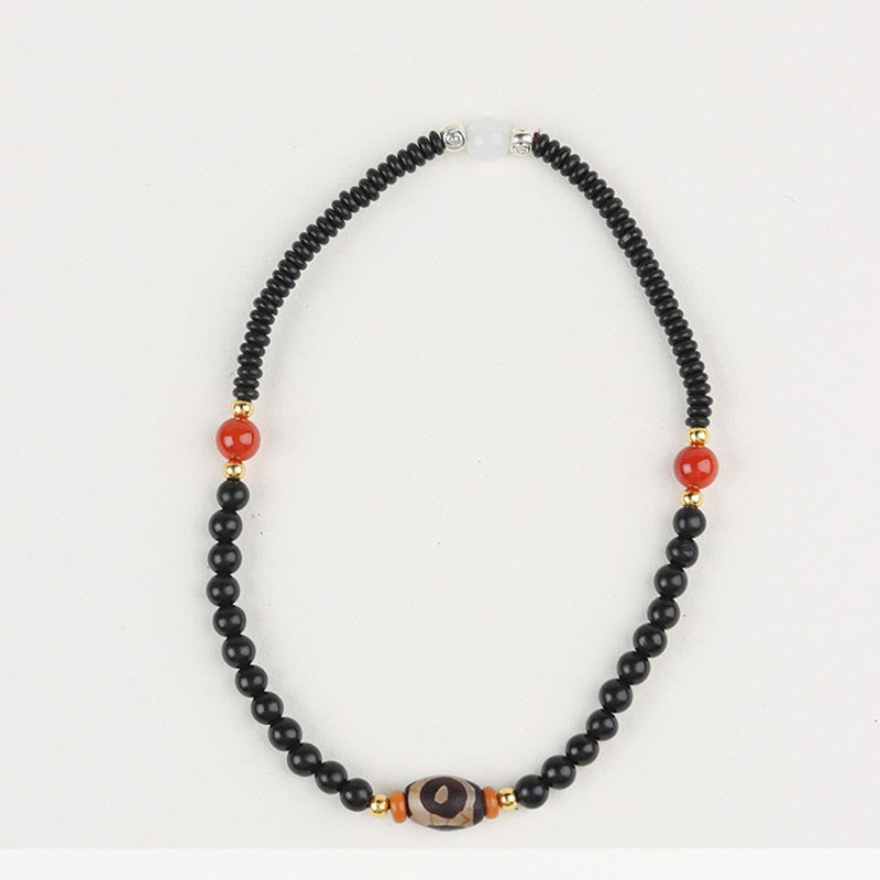 Nimara Ritual Ebony Sandalwood Green Sandalwood Dzi Bead Balance Calm Double Wrap Bracelet