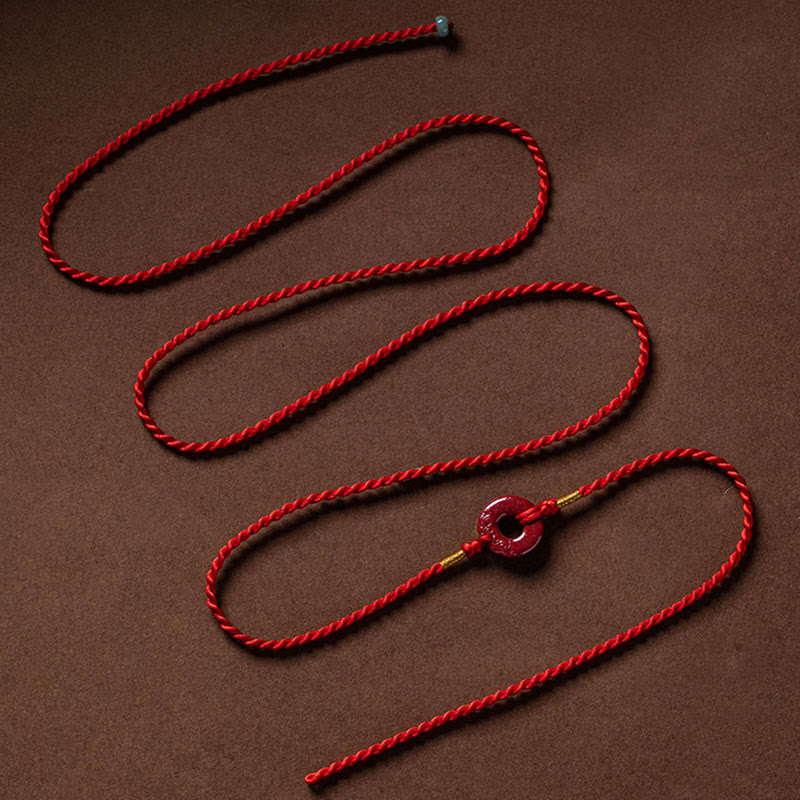 Nimara Ritual Natural Cinnabar Peace Buckle Blessing Red String Belly Chain