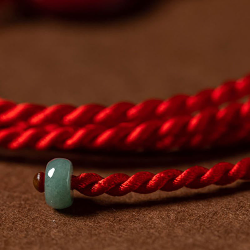 Nimara Ritual Natural Cinnabar Peace Buckle Blessing Red String Belly Chain