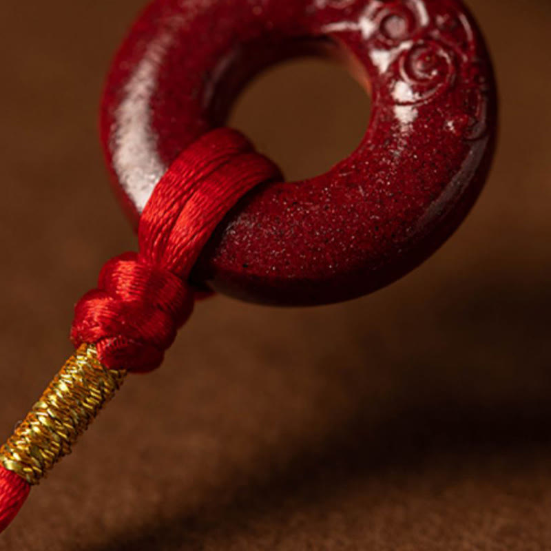 Nimara Ritual Natural Cinnabar Peace Buckle Blessing Red String Belly Chain