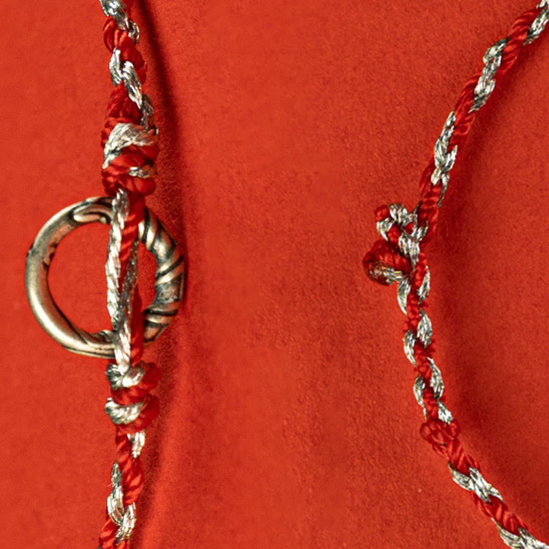 Nimara Ritual 925 Sterling Silver Peace Buckle Luck String Bracelet