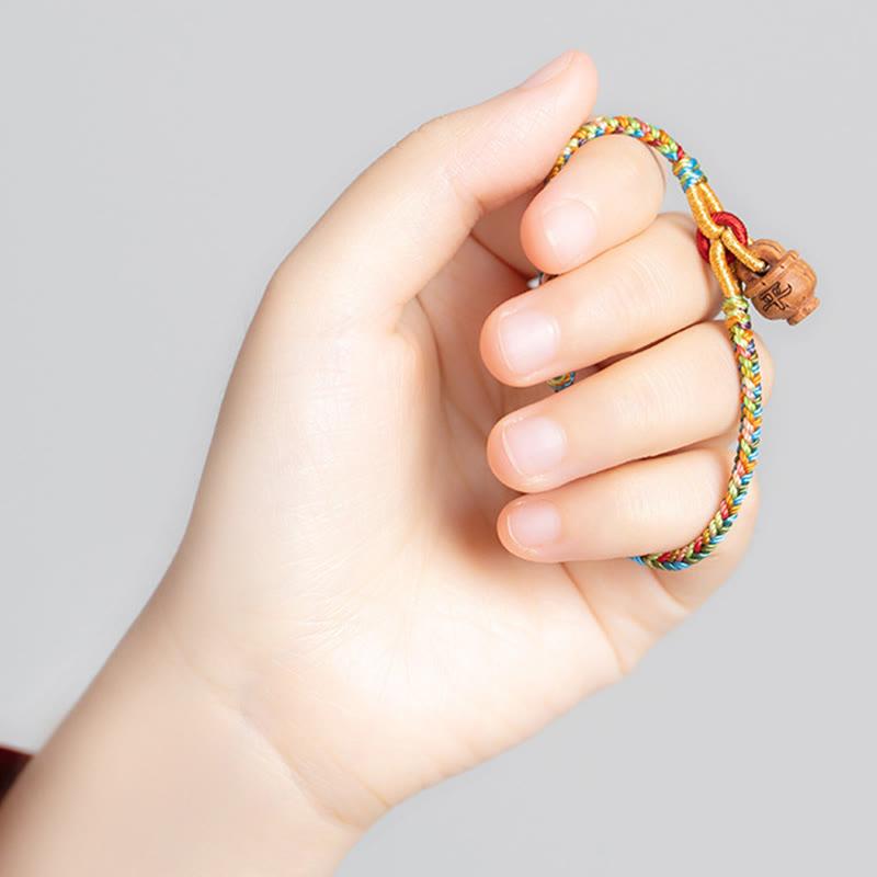 Nimara Ritual Peach Wood Fu Character Safe And Well Wealth Bracelet