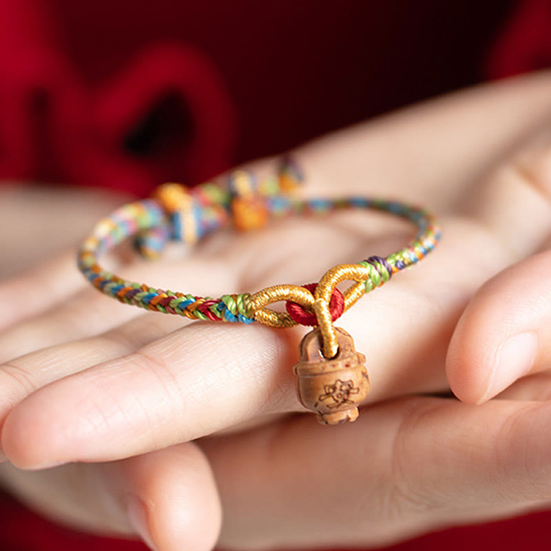 Nimara Ritual Peach Wood Fu Character Safe And Well Wealth Bracelet