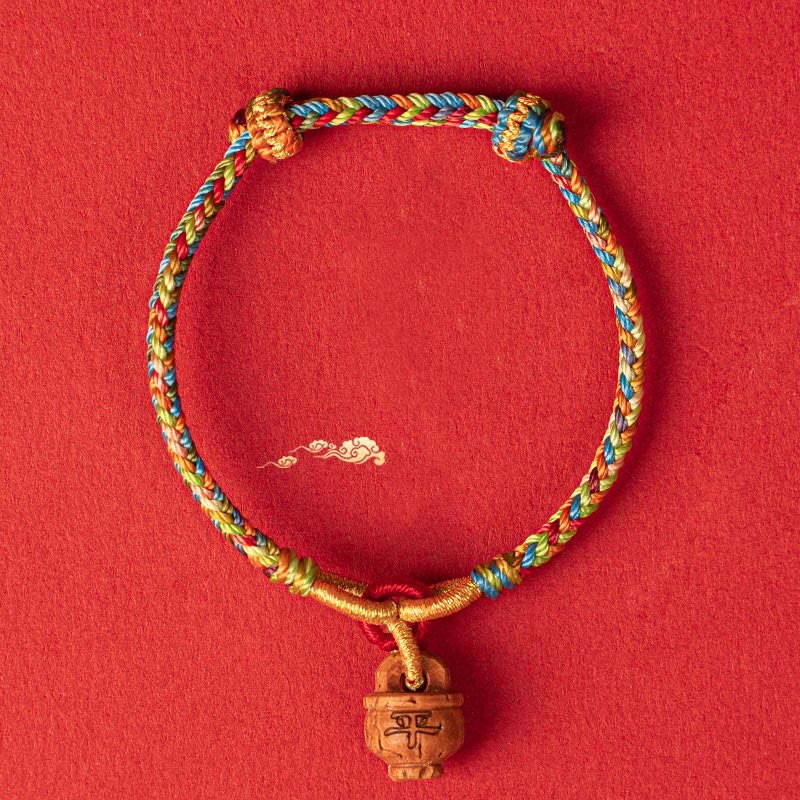 Nimara Ritual Peach Wood Fu Character Safe And Well Wealth Bracelet