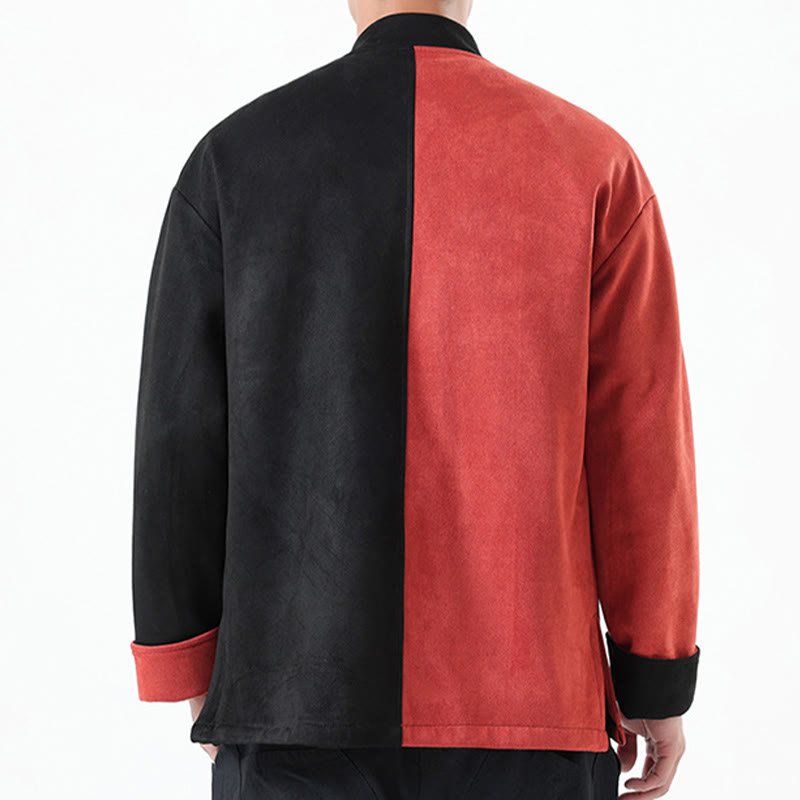 Nimara Ritual Dragon Embroidery Casual Frog-button Cotton Men's Jacket Shirt Clothing