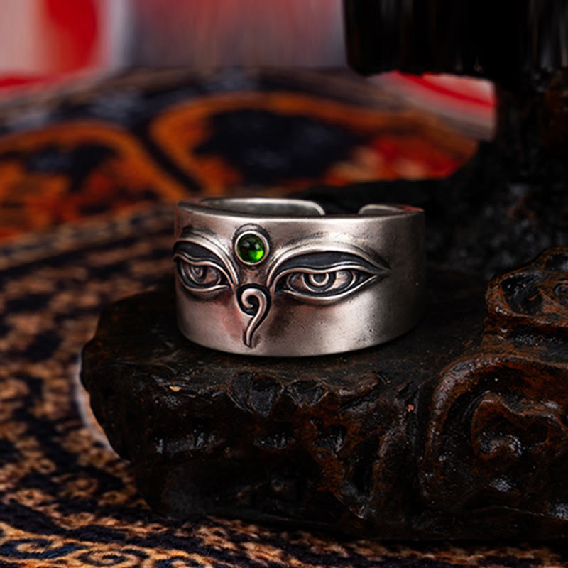 Nimara Ritual 925 Sterling Silver Bodhisattva Tara Calm Adjustable Ring