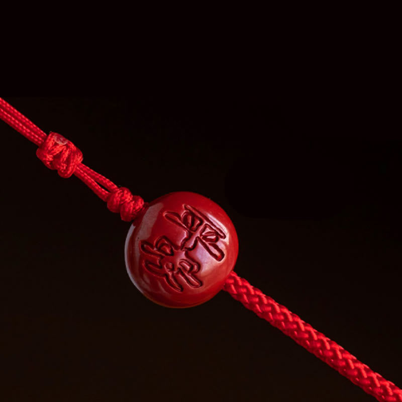 Nimara Ritual Natural Cinnabar Chinese Zodiac Gourd Calm Blessing Red String Belly Chain