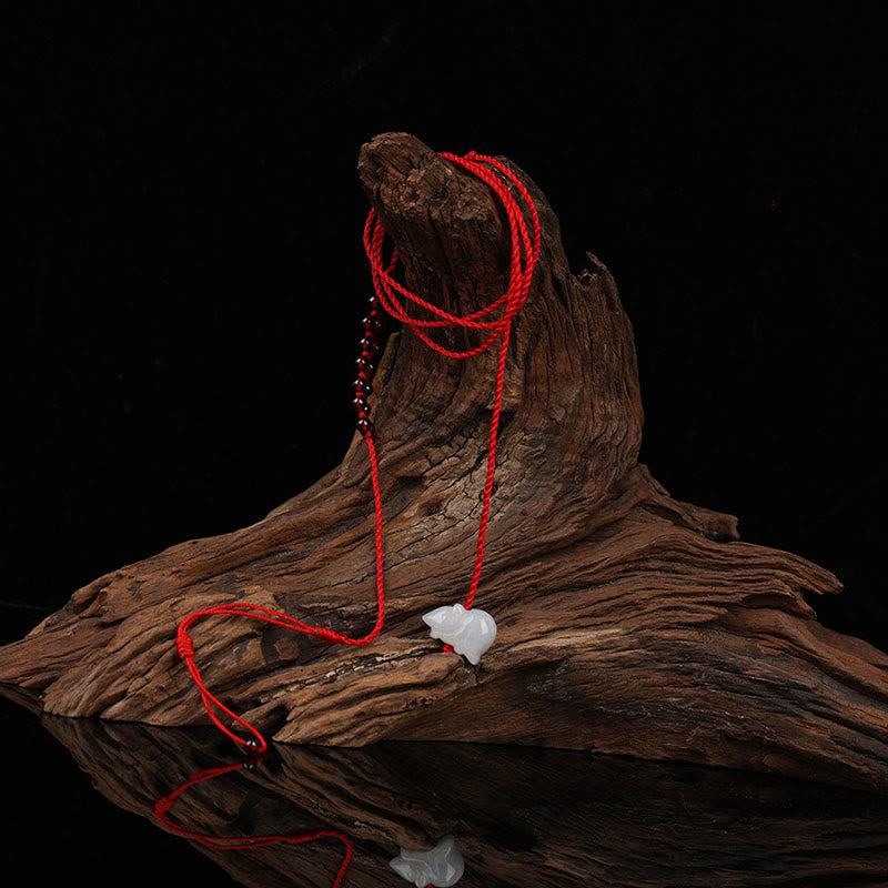 Nimara Ritual Chinese Zodiac Natural Garnet Peace Buckle Blessing Red String Belly Chain