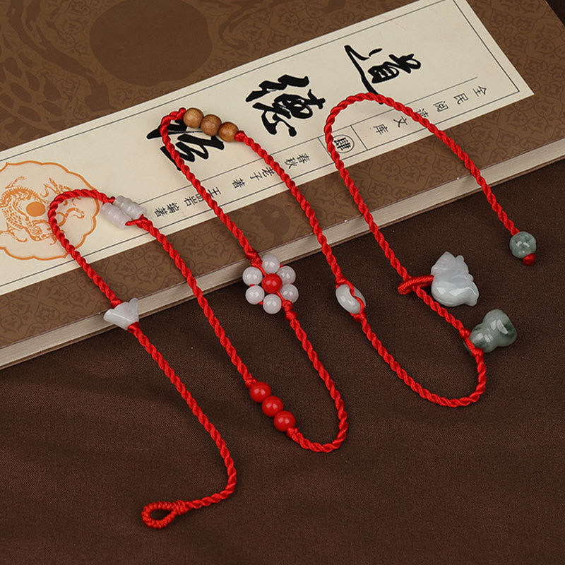 Nimara Ritual Chinese Zodiac Peach Wood Blessing Red String Belly Chain