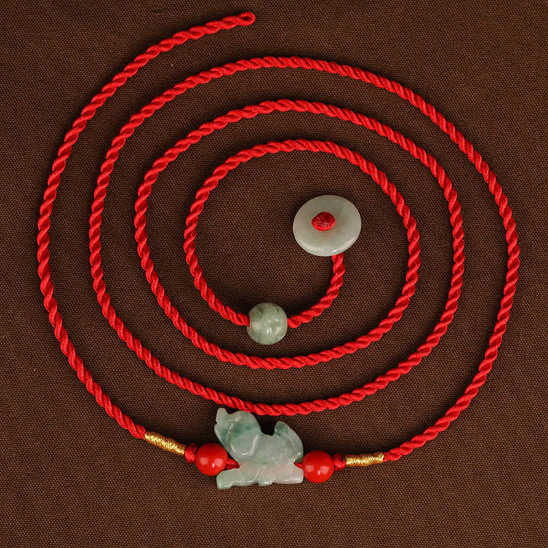 Nimara Ritual Jade Peace Buckle Blessing Red String Belly Chain