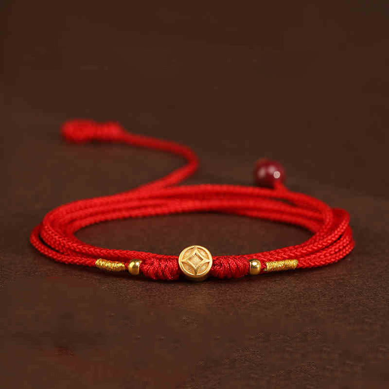 Nimara Ritual 999 Solid Gold Red String Belly Chain