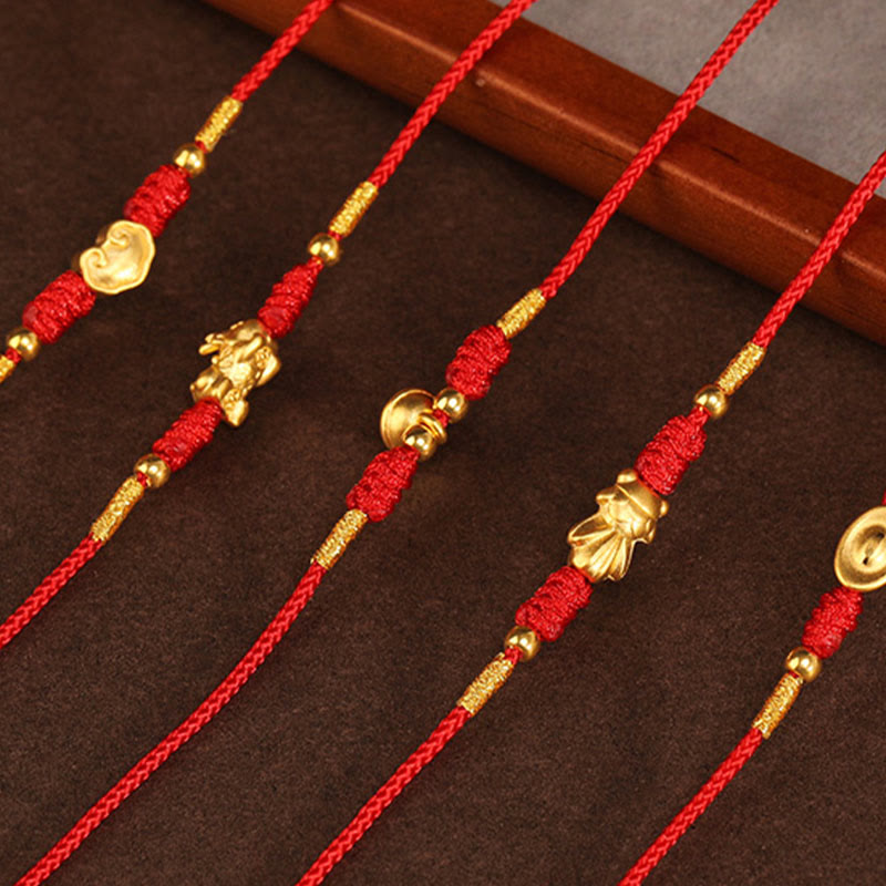Nimara Ritual 999 Solid Gold Red String Belly Chain
