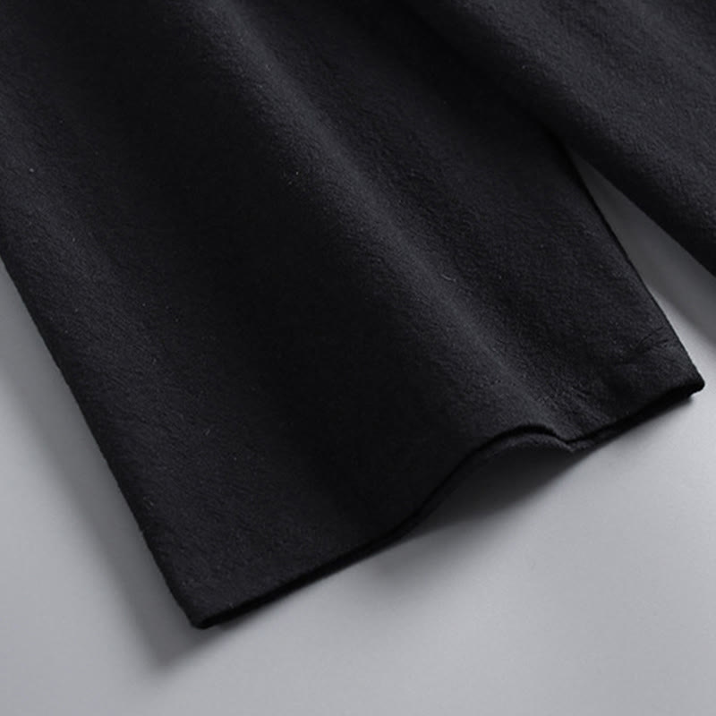 Nimara Ritual Cross-Collars Cropped Bloomers Cotton Tang Suit Hanfu Top Pants Clothing Men's Set