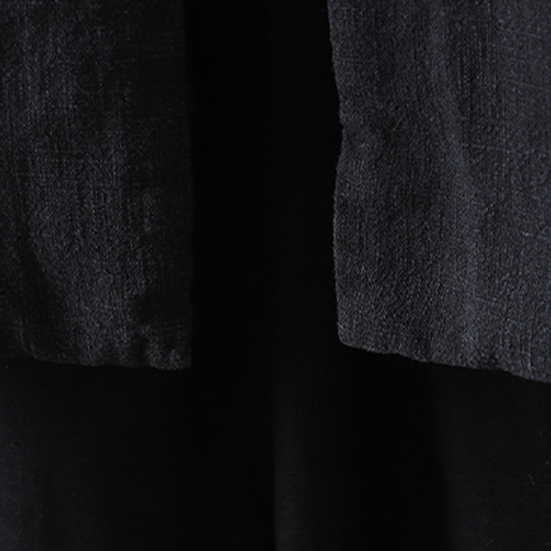 Nimara Ritual Solid Color Casual Frog-button Turtleneck Cotton Linen Women's Jacket Clothing