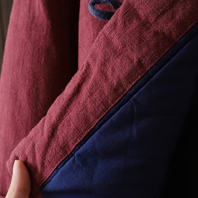 Nimara Ritual Solid Color Casual Frog-button Turtleneck Cotton Linen Women's Jacket Clothing