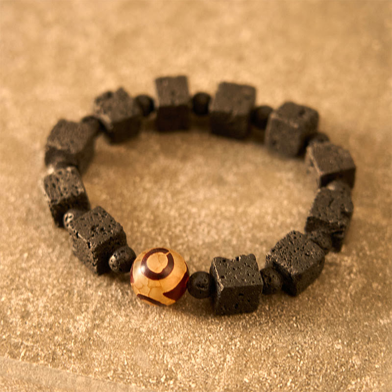 Nimara Ritual Lava Rock Dzi Bead Healing Bracelet