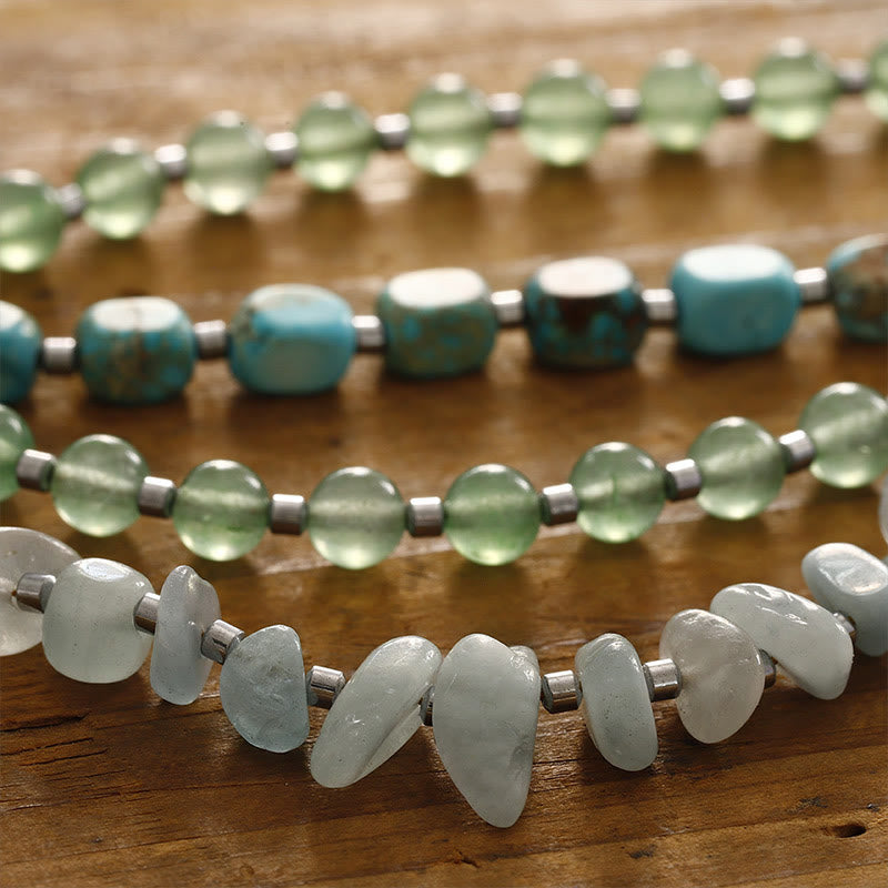 Nimara Ritual Green Emperor Stone Green Aventurine Happiness Triple Wrap Bracelet