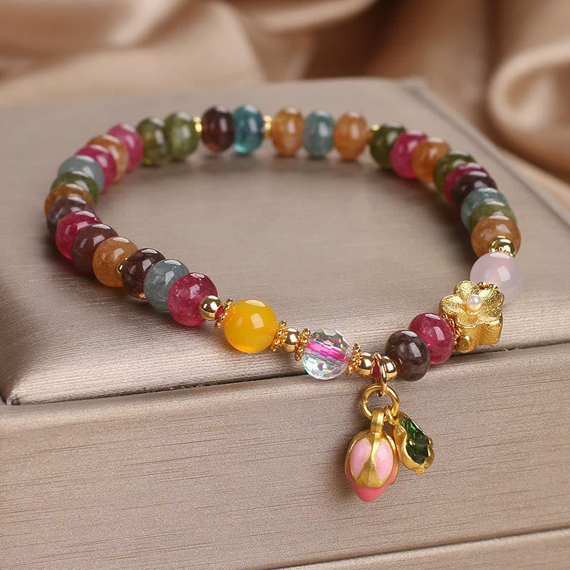 Nimara Ritual Tourmaline Lotus Seedpod Wisdom Bracelet