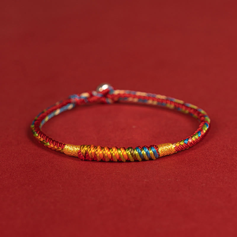 Nimara Ritual Multicolor Red String Alloy 925 Sterling Silver Buckle Protection Bracelet