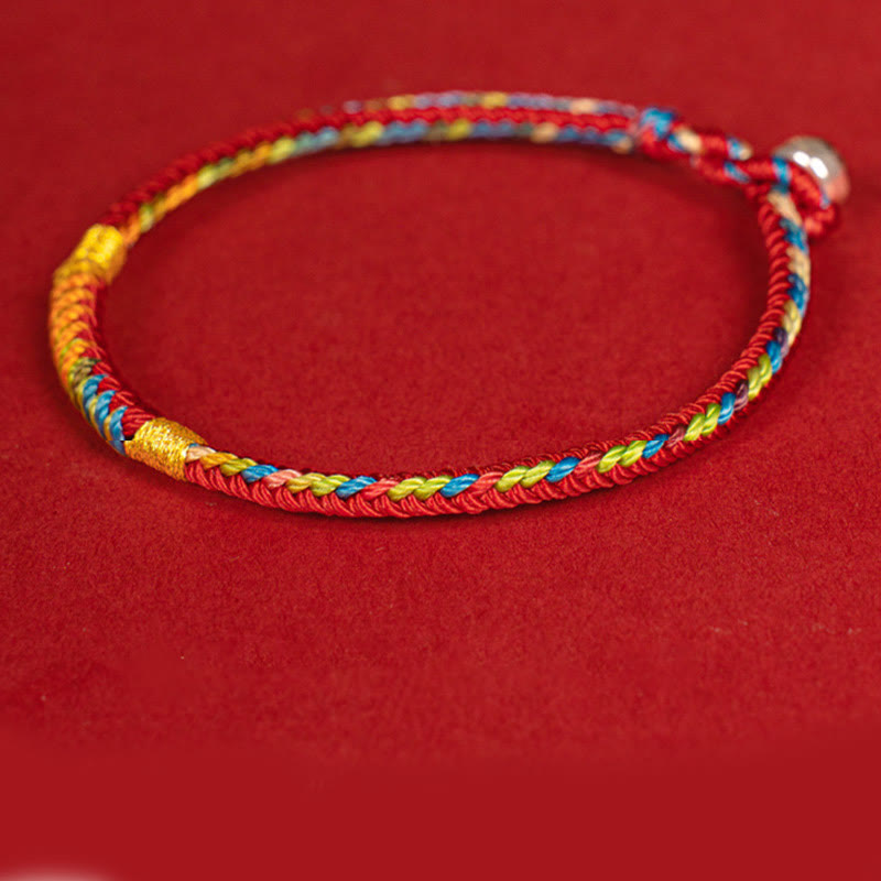 Nimara Ritual Multicolor Red String Alloy 925 Sterling Silver Buckle Protection Bracelet