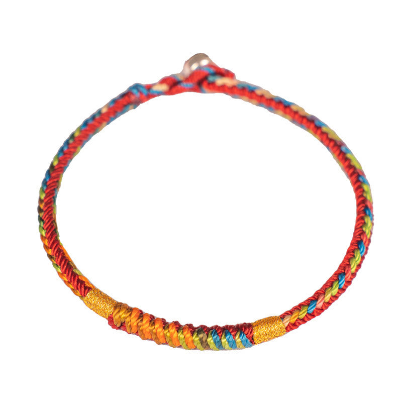 Nimara Ritual Multicolor Red String Alloy 925 Sterling Silver Buckle Protection Bracelet