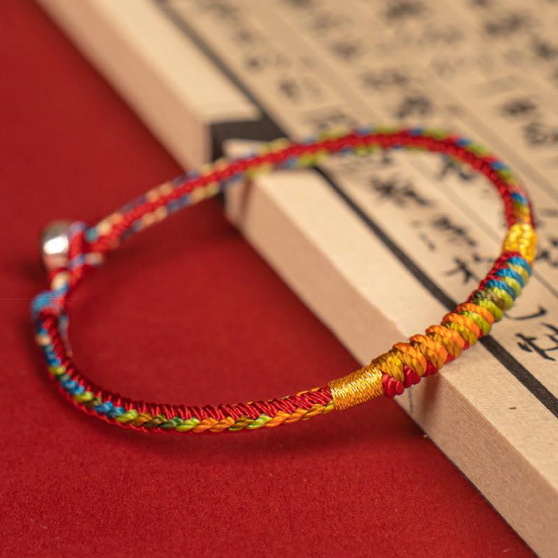 Nimara Ritual Multicolor Red String Alloy 925 Sterling Silver Buckle Protection Bracelet