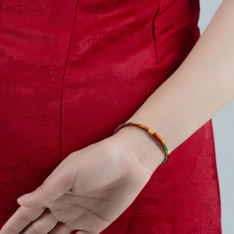 Nimara Ritual Multicolor Red String Alloy 925 Sterling Silver Buckle Protection Bracelet
