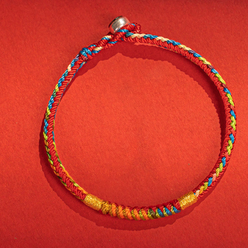 Nimara Ritual Multicolor Red String Alloy 925 Sterling Silver Buckle Protection Bracelet