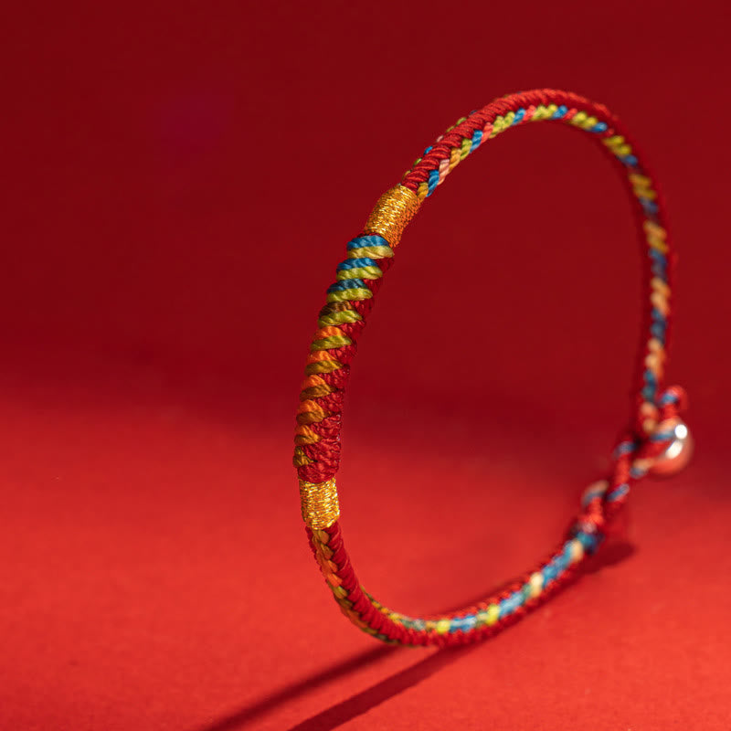 Nimara Ritual Multicolor Red String Alloy 925 Sterling Silver Buckle Protection Bracelet