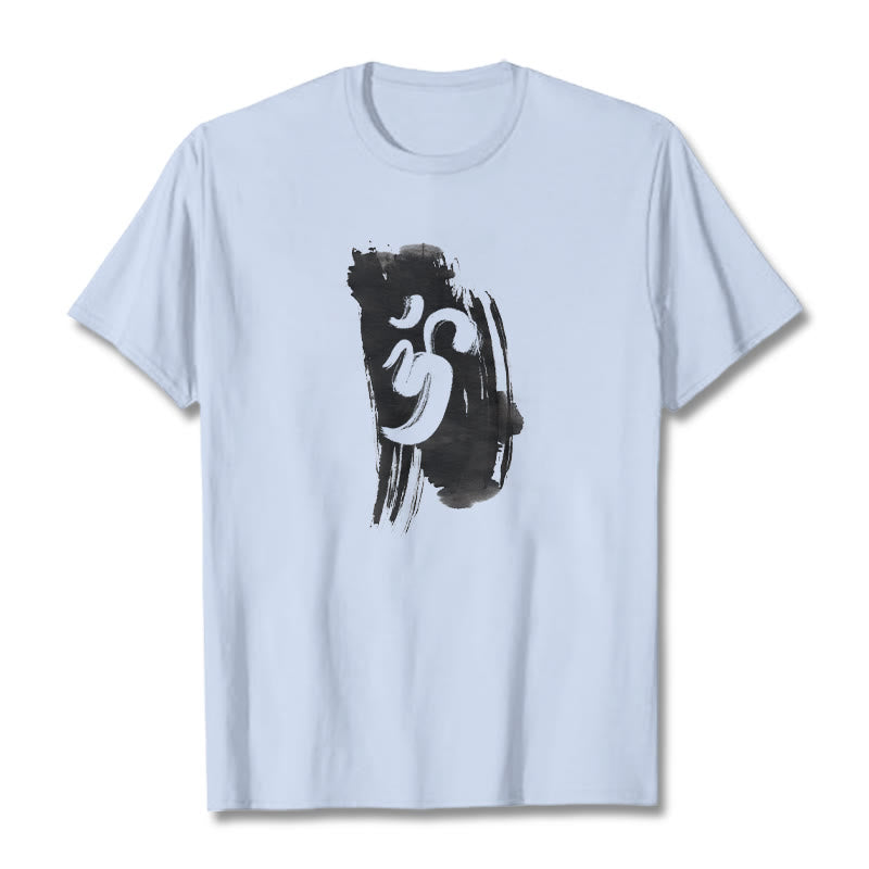 Nimara Ritual OM Ink Background Cotton Tee T-shirt