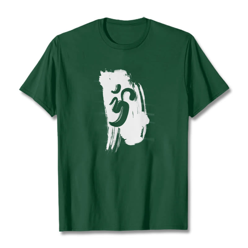 Nimara Ritual OM Ink Background Cotton Tee T-shirt