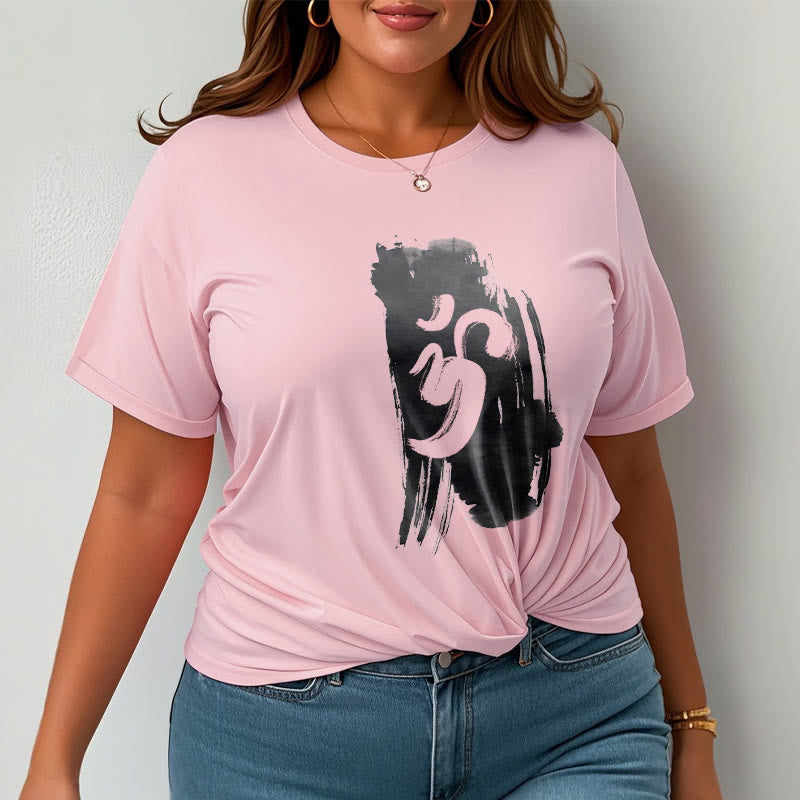 Nimara Ritual OM Ink Background Cotton Tee T-shirt