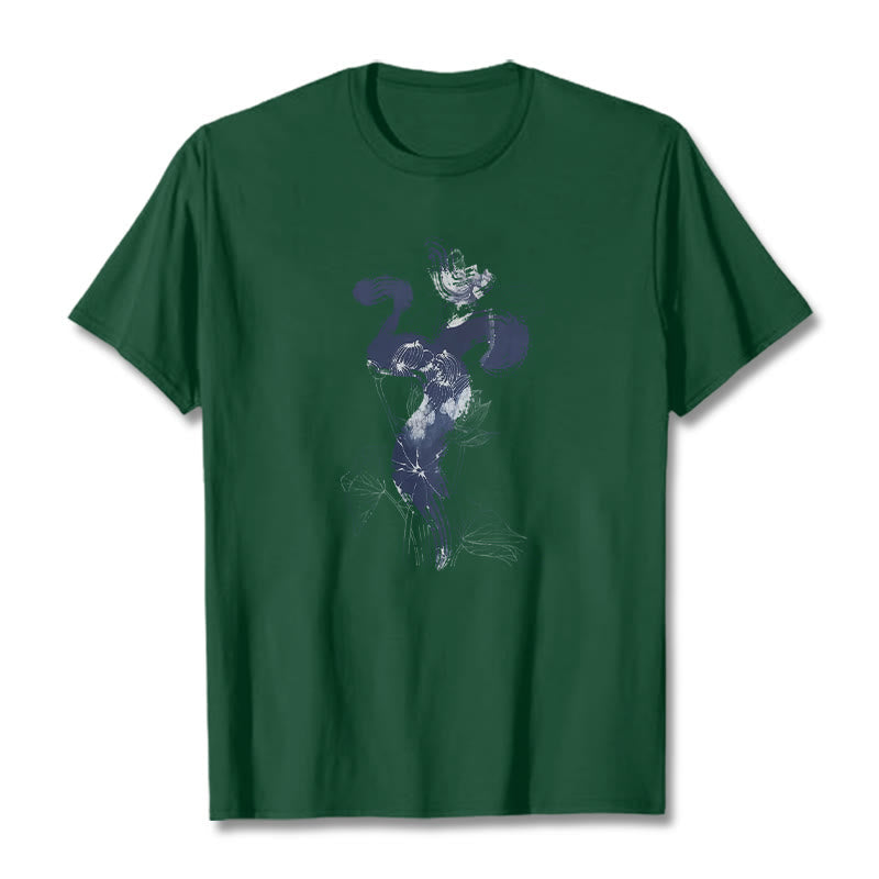 Nimara Ritual OM Lotus Flower Background Cotton Tee T-shirt