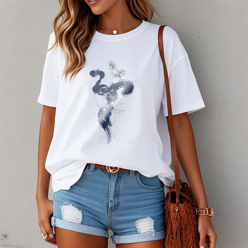 Nimara Ritual OM Lotus Flower Background Cotton Tee T-shirt