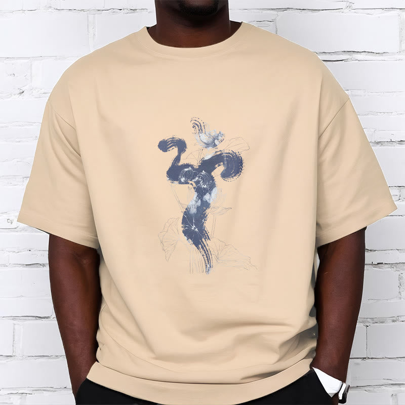 Nimara Ritual OM Lotus Flower Background Cotton Tee T-shirt