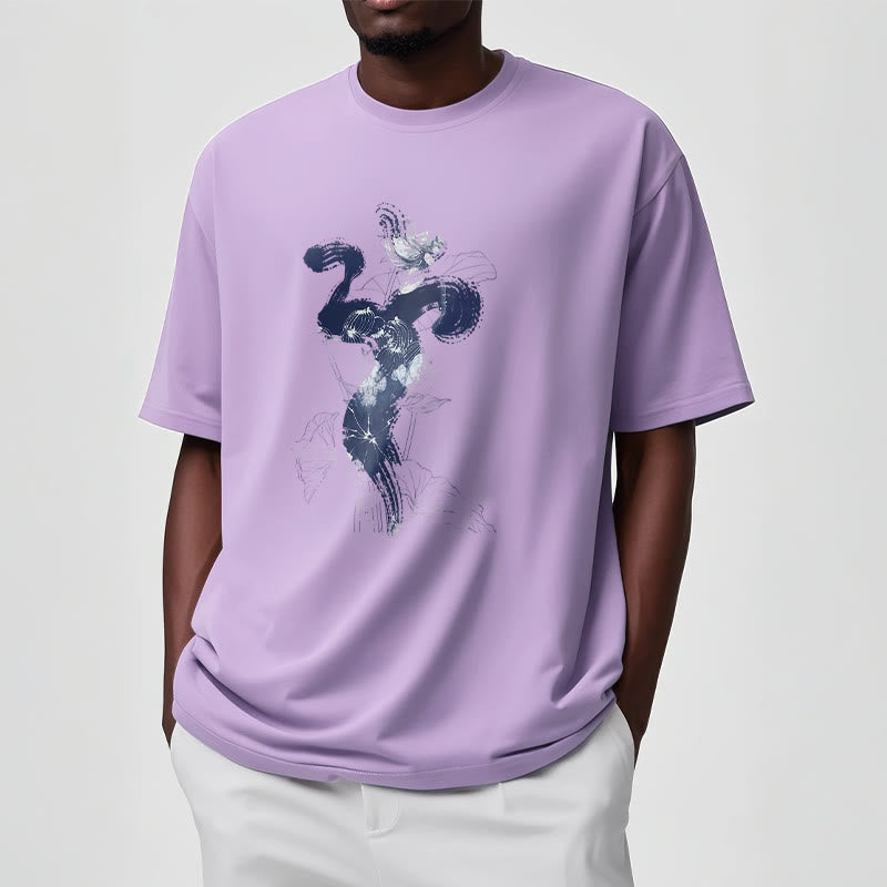 Nimara Ritual OM Lotus Flower Background Cotton Tee T-shirt