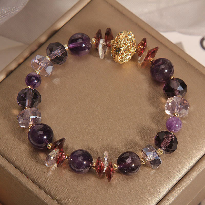 Nimara Ritual Amethyst Red Crystal White Crystal Pumpkin Inner Peace And Healing Bracelet