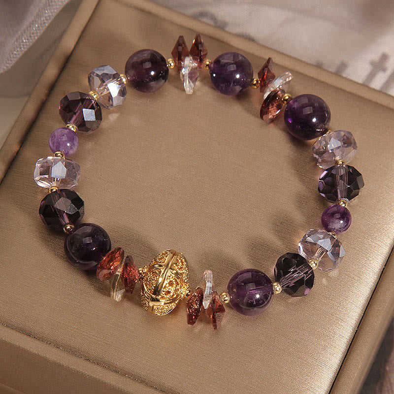 Nimara Ritual Amethyst Red Crystal White Crystal Pumpkin Inner Peace And Healing Bracelet