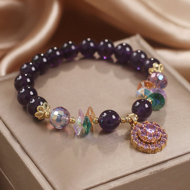Nimara Ritual Amethyst Green Crystal Citrine White Crystal Spiritual Awareness Bracelet