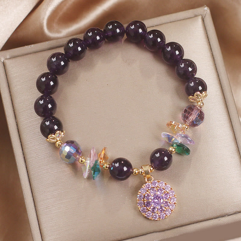 Nimara Ritual Amethyst Green Crystal Citrine White Crystal Spiritual Awareness Bracelet