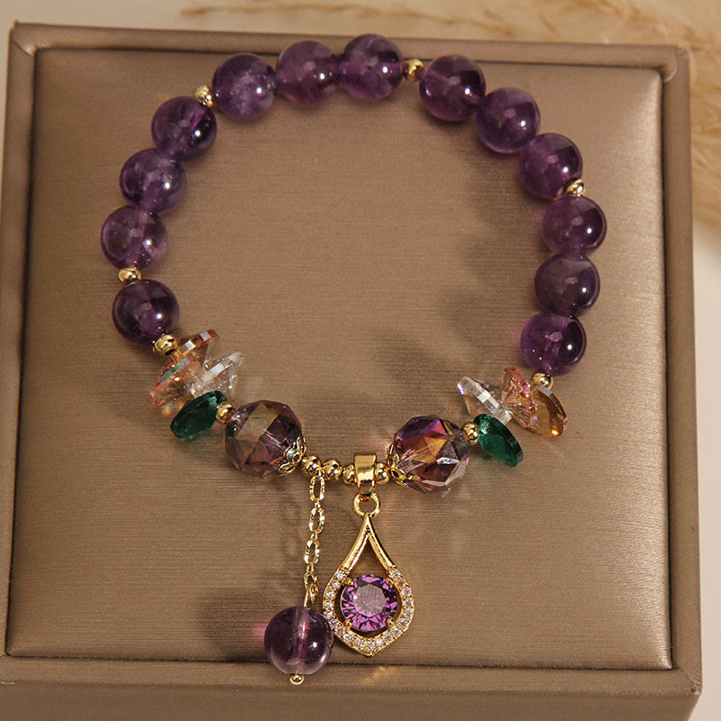 Nimara Ritual Amethyst Green Crystal Citrine White Crystal Spiritual Awareness Bracelet