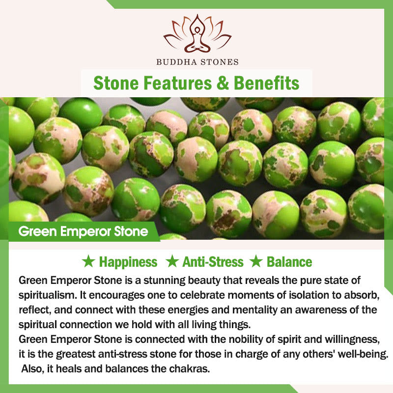 Nimara Ritual Green Emperor Stone Green Aventurine Happiness Triple Wrap Bracelet