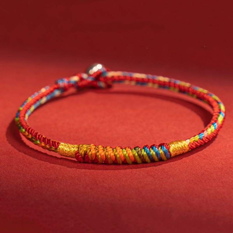 Nimara Ritual Multicolor Red String Alloy 925 Sterling Silver Buckle Protection Bracelet